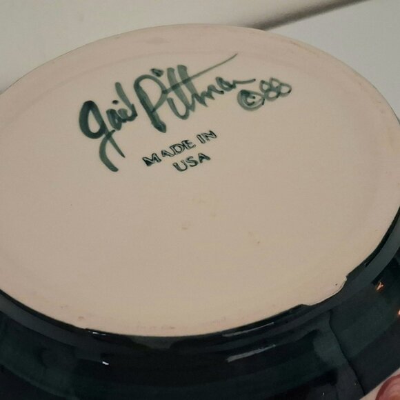 Gail Pittman Signed Art Pottery Juniper Pitcher Vintage Signed 1988 7 1/4" - Picture 9 of 11